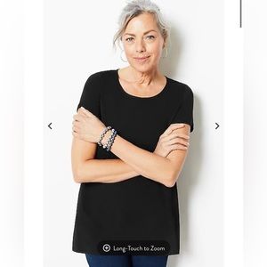 Black Pure Jill Scoop-Neck Elliptical Tee